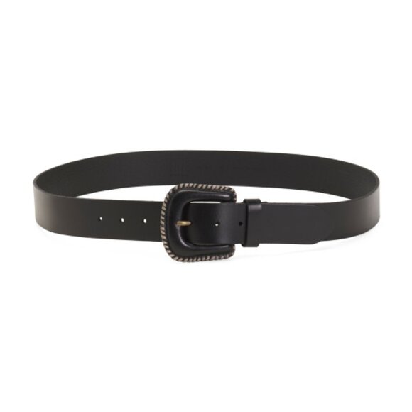 Frye Leather Covered Buckle Belt